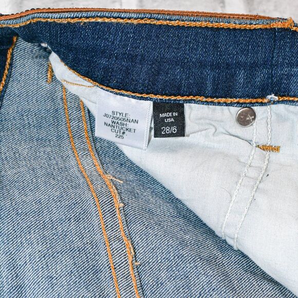 Veronica Beard Kate Skinny High Rise Jeans Metallic waist blue Nantucket 28/6 - Picture 8 of 13